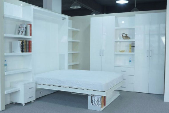 Giường gấp đa năng tiết kiệm không gian E1 màu trắng