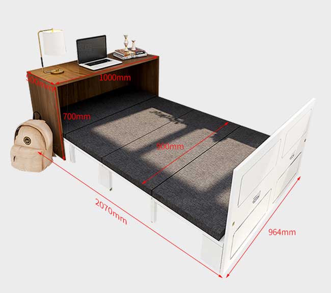 kích thước giường gấp đa năng kết hợp bàn