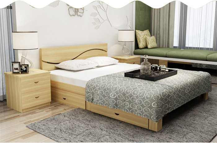 Giường gỗ với ngăn kéo đa năng đẹp GA1037