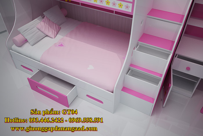 Giường tầng trẻ em Hello Kitty GT04 tuyệt đẹp