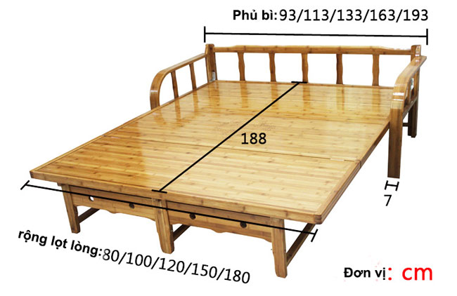 Kích thước ghế gỗ gấp thành giường