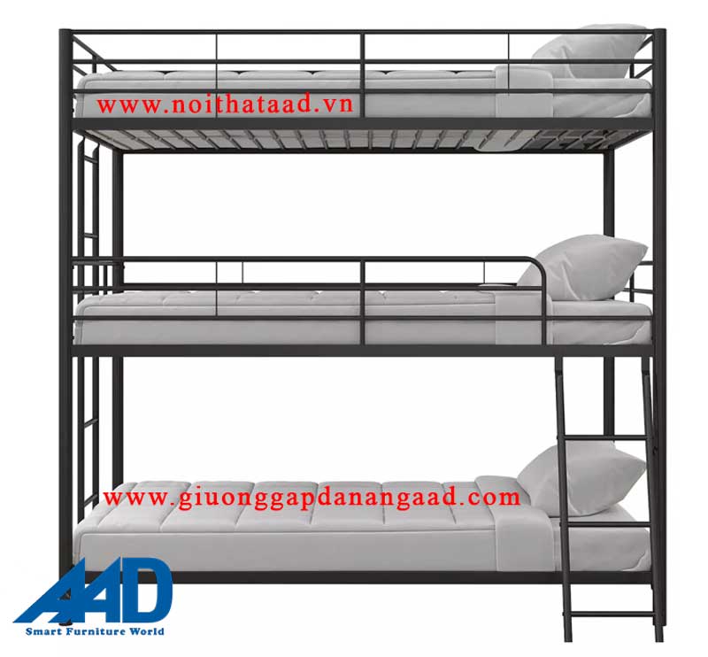 giường 3 tầng được làm bằng sắt