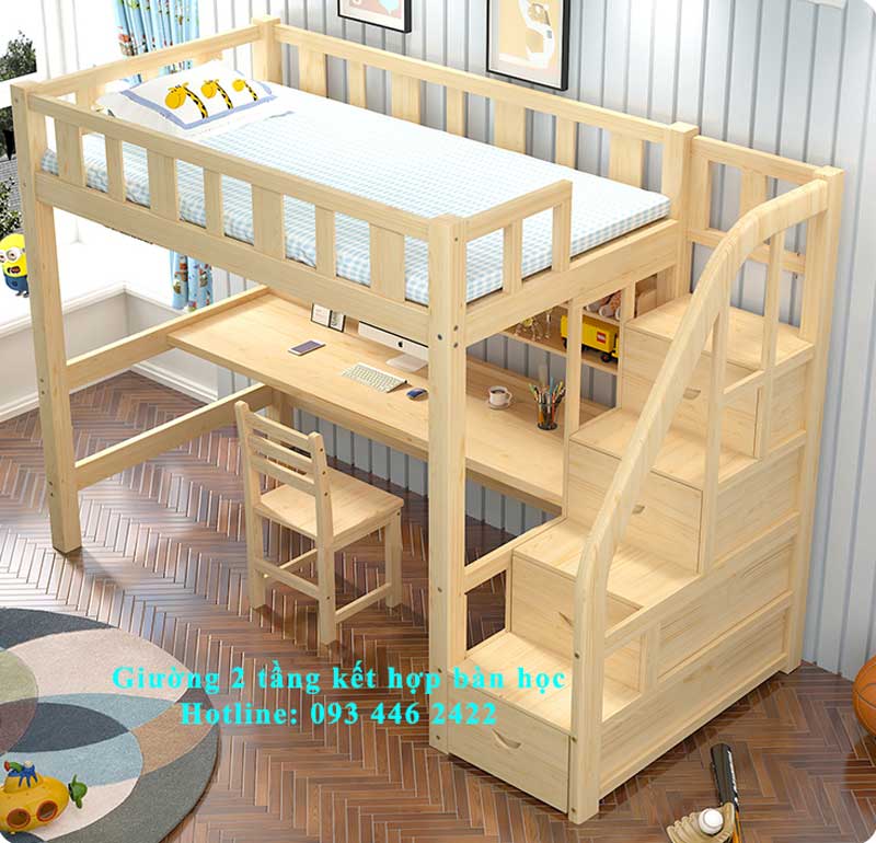 giường tầng gỗ thông minh