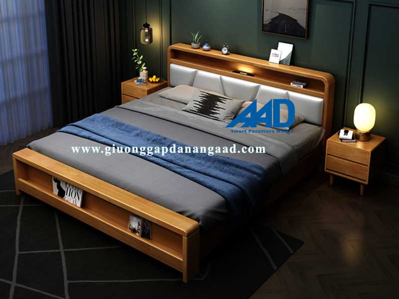 giường 1m8 gỗ keo