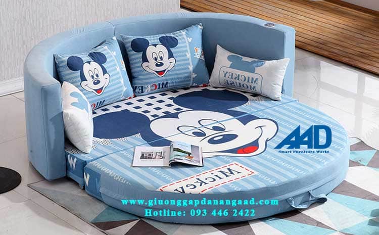 giường tròn Mickey cho trẻ em
