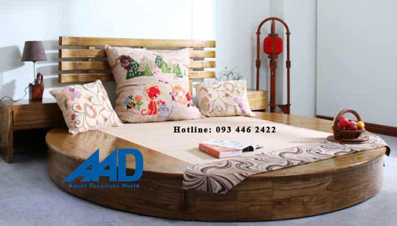 giường tròn gỗ cao cấp đẹp